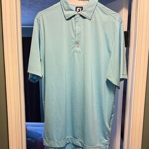 Men's Light Blue Polka Dot FootJoy Golf Polo